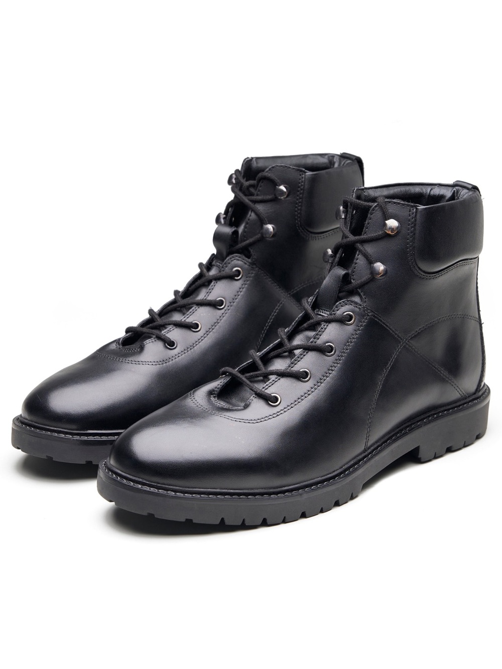 Allonsi Kian Black Lace up Combat Boots Mens size 40 eu 7 us Goth Leather New